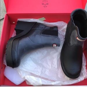 Hunter boots block heel